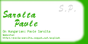 sarolta pavle business card